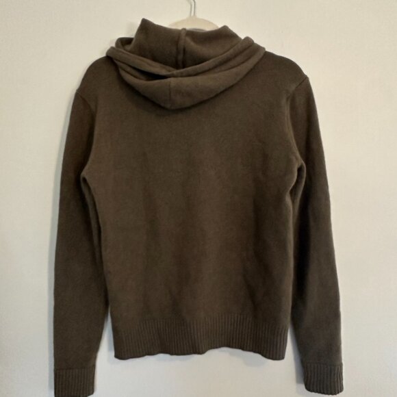 Everlane The Felted Merino Wool Knit Pullover Olive Hoodie Quiet Luxury - Small - Picture 7 of 8